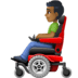 👨🏾‍🦼 man in motorized wheelchair: medium-dark skin tone display on Facebook